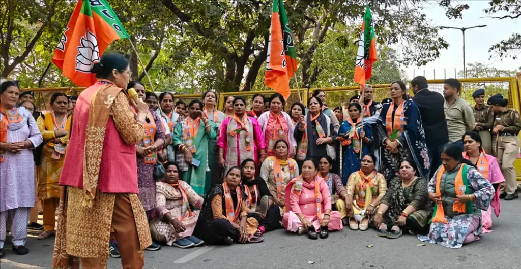 BJP Mahila Morcha Protest March